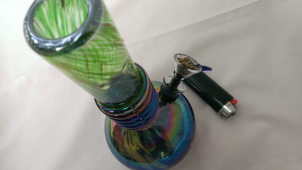 bong with a full bowl about to light up